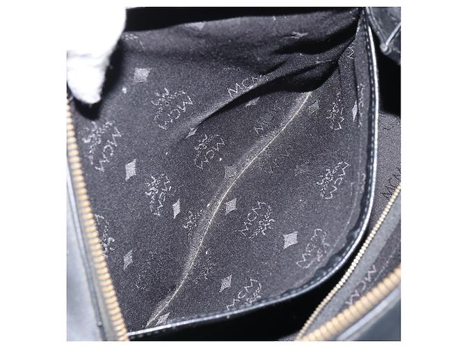 MCM Vicetos Logogram Handtasche PVC 2-Wege Schwarz Gold Auth 160735 Golden - Ansicht 23