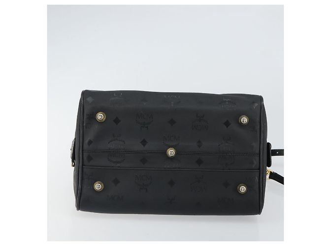 MCM Vicetos Logogram Handtasche PVC 2-Wege Schwarz Gold Auth 160735 Golden - Ansicht 5