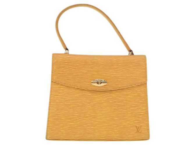 LOUIS VUITTON Bolsa de Mão Epi Malesherbes Tassili Amarelo Jonne M52379 Auth 161476 - vista 13