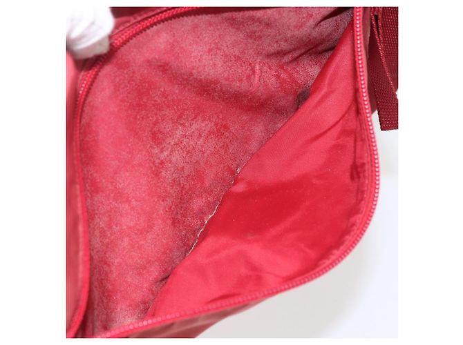 PRADA Schultertasche Nylon Rot Silber Authentisch 160963 - Ansicht 11