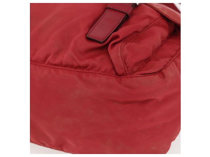 PRADA Schultertasche Nylon Rot Silber Authentisch 160963 - Ansicht 15
