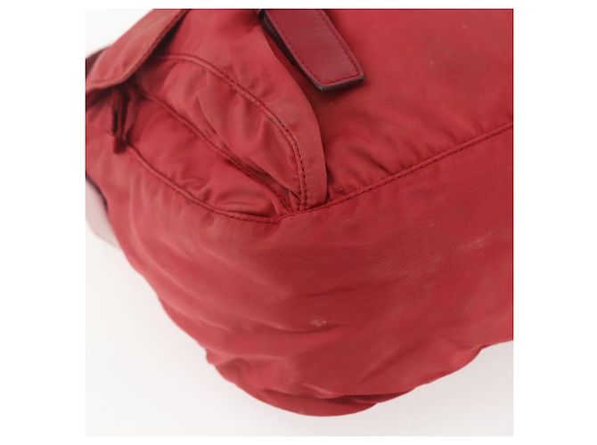 PRADA Schultertasche Nylon Rot Silber Authentisch 160963 - Ansicht 16