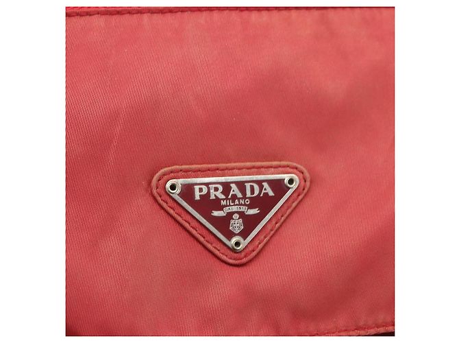 PRADA Schultertasche Nylon Rot Silber Authentisch 160963 - Ansicht 18