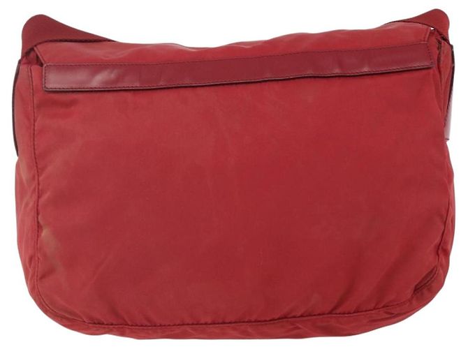 PRADA Schultertasche Nylon Rot Silber Authentisch 160963 - Ansicht 2