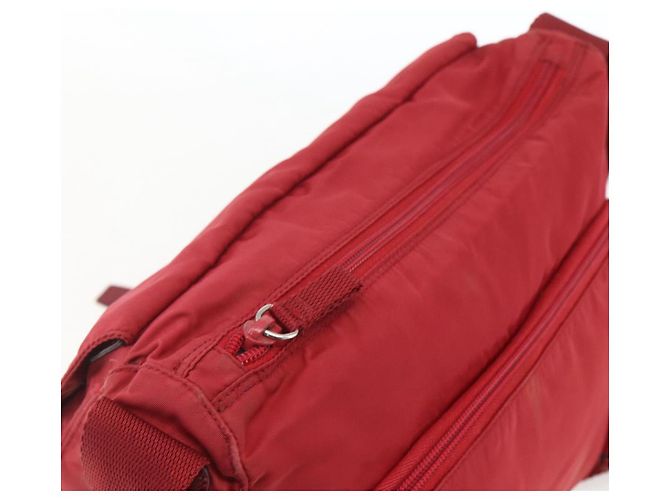 PRADA Schultertasche Nylon Rot Silber Authentisch 160963 - Ansicht 20