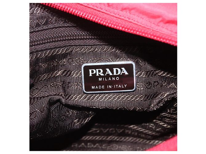 PRADA Schultertasche Nylon Rot Silber Authentisch 160963 - Ansicht 21