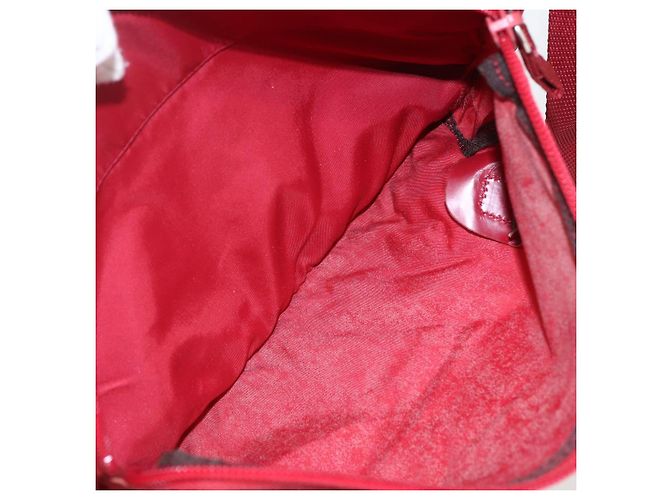 PRADA Schultertasche Nylon Rot Silber Authentisch 160963 - Ansicht 26