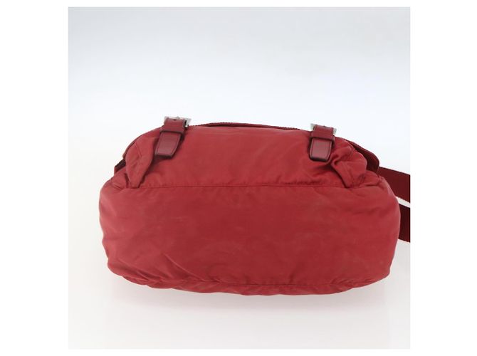 PRADA Schultertasche Nylon Rot Silber Authentisch 160963 - Ansicht 5