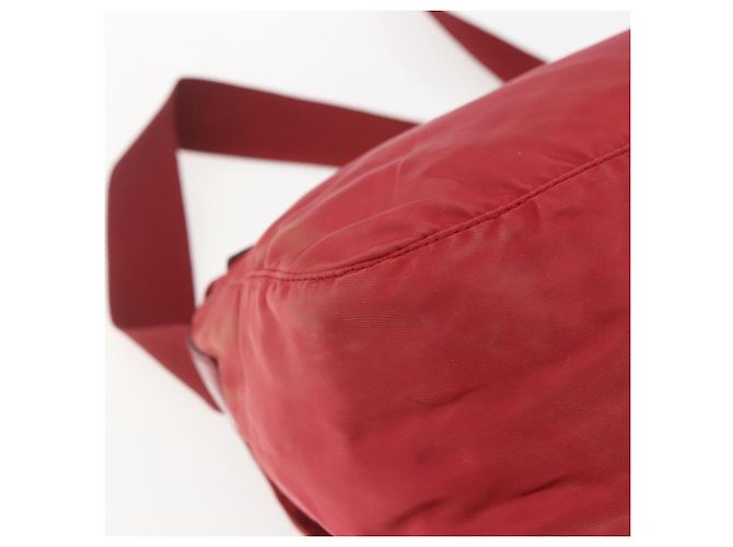 PRADA Schultertasche Nylon Rot Silber Authentisch 160963 - Ansicht 8