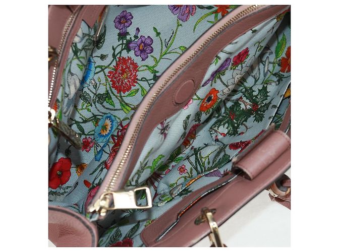 Borsa a mano in pelle GUCCI Bamboo 2 in 1 Rosa Oro 323660 Auth 159357 D'oro - vista 11