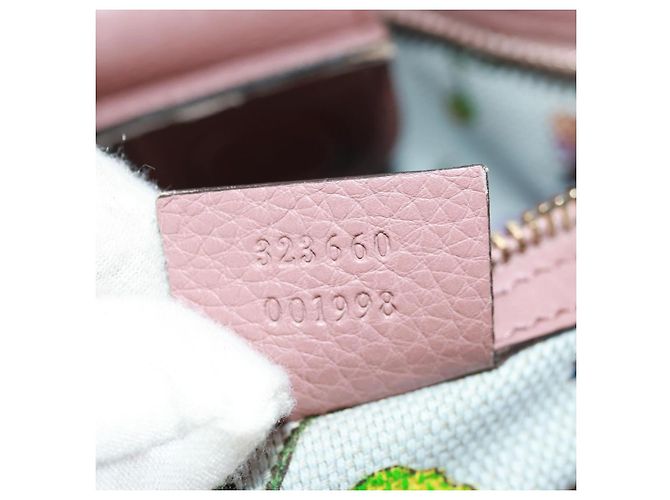 Borsa a mano in pelle GUCCI Bamboo 2 in 1 Rosa Oro 323660 Auth 159357 D'oro - vista 12