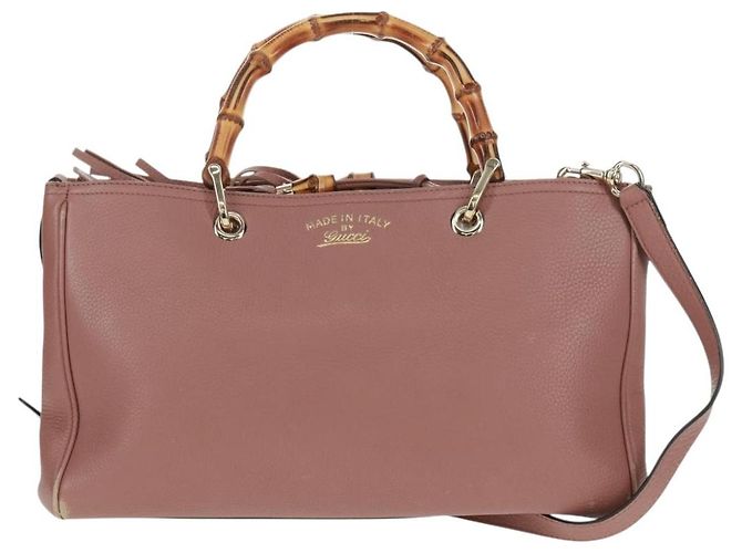 Borsa a mano in pelle GUCCI Bamboo 2 in 1 Rosa Oro 323660 Auth 159357 D'oro - vista 13
