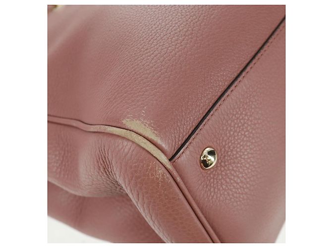 Borsa a mano in pelle GUCCI Bamboo 2 in 1 Rosa Oro 323660 Auth 159357 D'oro - vista 17