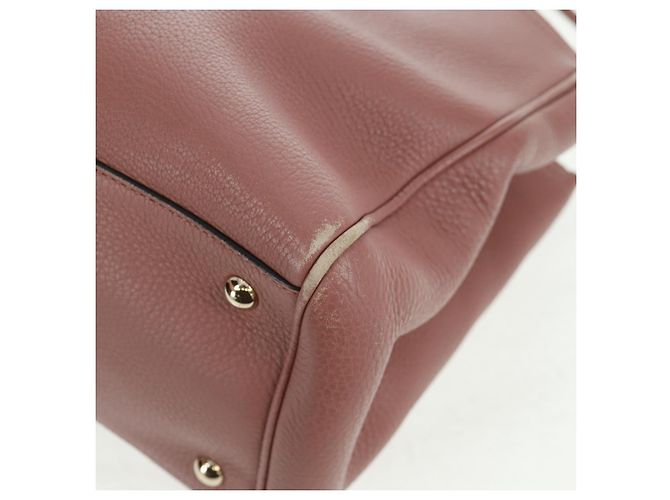 Borsa a mano in pelle GUCCI Bamboo 2 in 1 Rosa Oro 323660 Auth 159357 D'oro - vista 18
