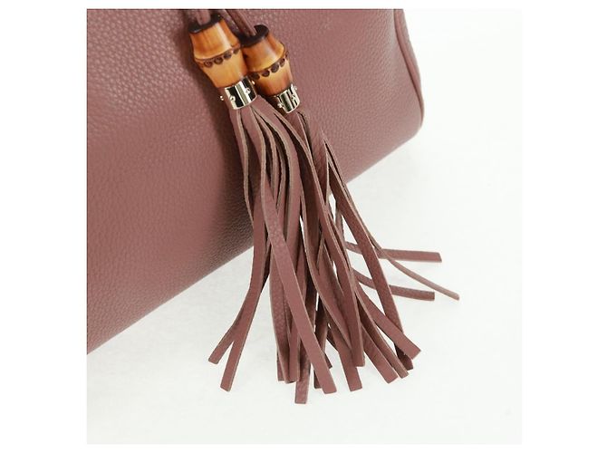 Borsa a mano in pelle GUCCI Bamboo 2 in 1 Rosa Oro 323660 Auth 159357 D'oro - vista 19