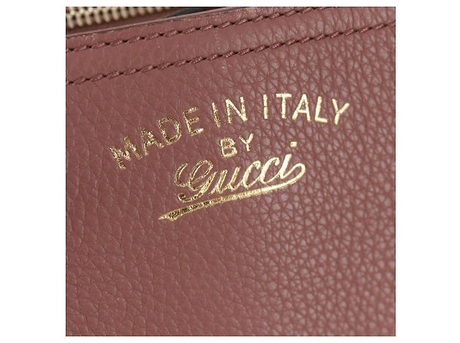 Borsa a mano in pelle GUCCI Bamboo 2 in 1 Rosa Oro 323660 Auth 159357 D'oro - vista 20