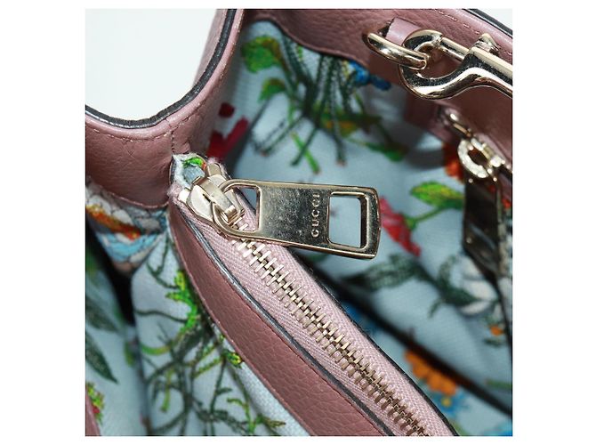 Borsa a mano in pelle GUCCI Bamboo 2 in 1 Rosa Oro 323660 Auth 159357 D'oro - vista 25