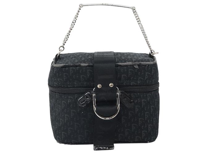 Pochette Vanity in Tela Trotter Christian Dior Nero Argento Auth hk3266 - vista 13