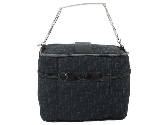 Pochette Vanity in Tela Trotter Christian Dior Nero Argento Auth hk3266 - vista 2