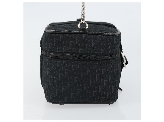Pochette Vanity in Tela Trotter Christian Dior Nero Argento Auth hk3266 - vista 3