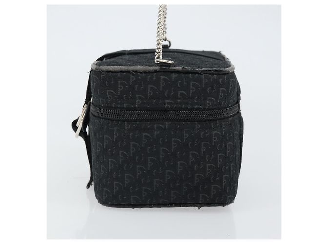 Pochette Vanity in Tela Trotter Christian Dior Nero Argento Auth hk3266 - vista 4