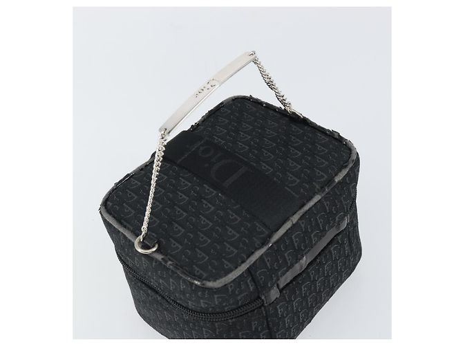 Pochette Vanity in Tela Trotter Christian Dior Nero Argento Auth hk3266 - vista 6
