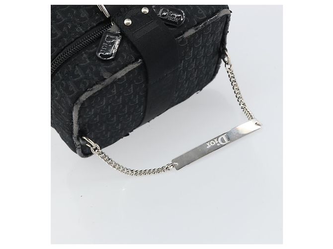 Pochette Vanity in Tela Trotter Christian Dior Nero Argento Auth hk3266 - vista 7