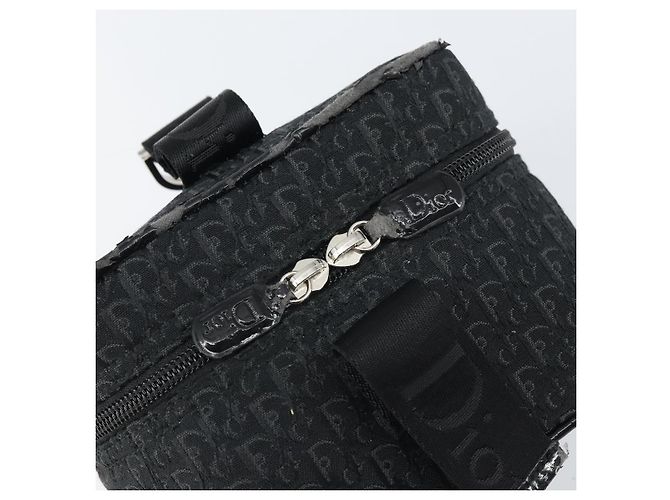 Pochette Vanity in Tela Trotter Christian Dior Nero Argento Auth hk3266 - vista 9