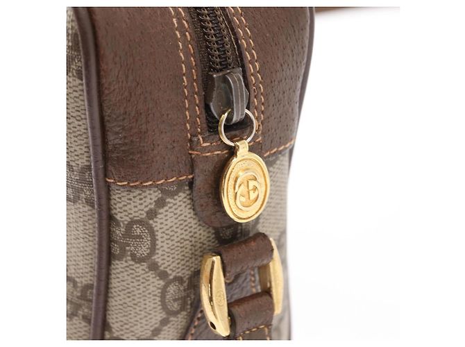 Borsa a Spalla Gucci GG Supreme Web Sherry Line PVC Beige 56 02 087 Auth 161551 - vista 17