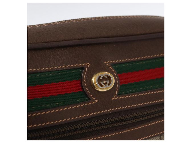 Borsa a Spalla Gucci GG Supreme Web Sherry Line PVC Beige 56 02 087 Auth 161551 - vista 18