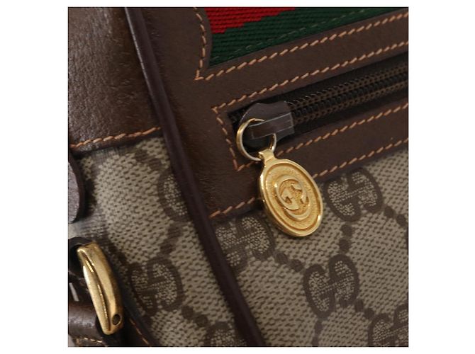 Borsa a Spalla Gucci GG Supreme Web Sherry Line PVC Beige 56 02 087 Auth 161551 - vista 19