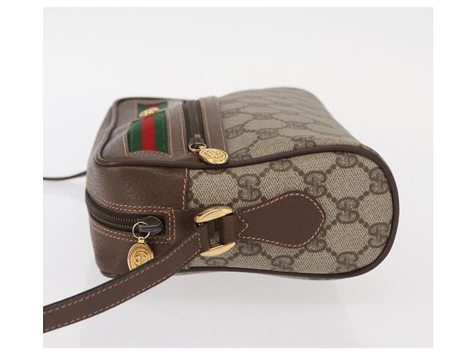 Borsa a Spalla Gucci GG Supreme Web Sherry Line PVC Beige 56 02 087 Auth 161551 - vista 4