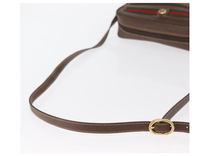 Borsa a Spalla Gucci GG Supreme Web Sherry Line PVC Beige 56 02 087 Auth 161551 - vista 7