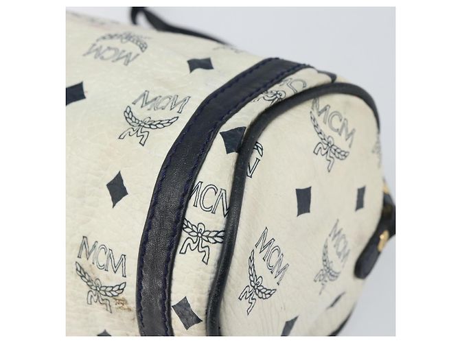 Borsa a Spalla MCM Vicetos Logogram in Pelle PVC Bianco e Oro Auth 161404 D'oro - vista 15