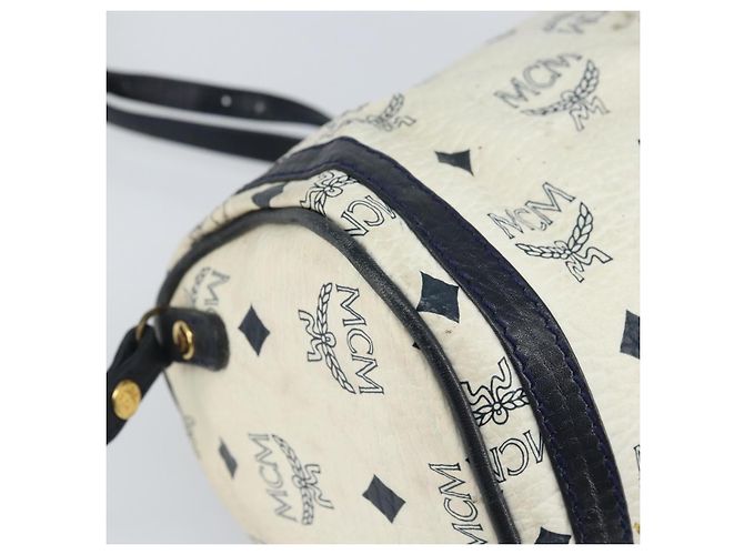 Borsa a Spalla MCM Vicetos Logogram in Pelle PVC Bianco e Oro Auth 161404 D'oro - vista 16