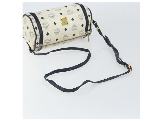 Borsa a Spalla MCM Vicetos Logogram in Pelle PVC Bianco e Oro Auth 161404 D'oro - vista 7