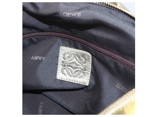 LOEWE Mini Boston Bag Pelle Oro Auth 160969 D'oro - vista 11