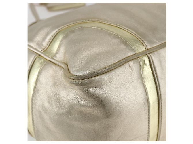 LOEWE Mini Boston Bag Pelle Oro Auth 160969 D'oro - vista 14
