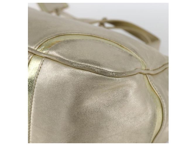 LOEWE Mini Boston Bag Pelle Oro Auth 160969 D'oro - vista 15