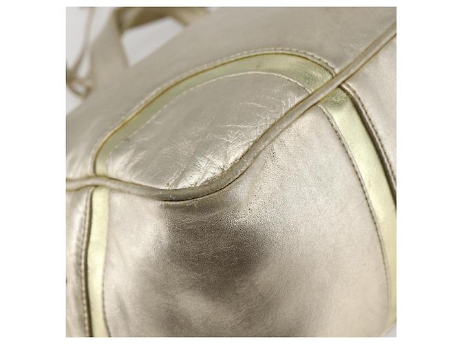 LOEWE Mini Boston Bag Pelle Oro Auth 160969 D'oro - vista 16