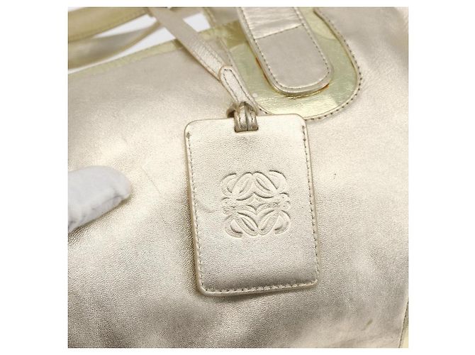 LOEWE Mini Boston Bag Pelle Oro Auth 160969 D'oro - vista 17
