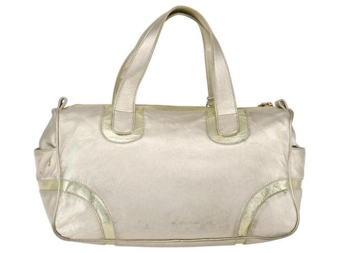 LOEWE Mini Boston Bag Pelle Oro Auth 160969 D'oro - vista 2