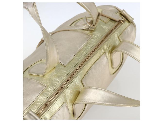LOEWE Mini Boston Bag Pelle Oro Auth 160969 D'oro - vista 6