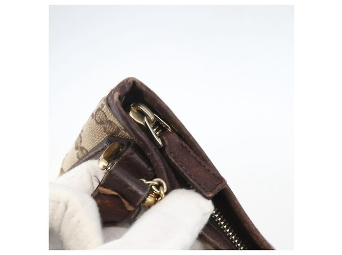 Borsa a Spalla Gucci GG Canvas Web Sherry Line Beige Oro 144388 Auth hk3291 D'oro - vista 10