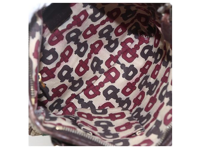 Borsa a Spalla Gucci GG Canvas Web Sherry Line Beige Oro 144388 Auth hk3291 D'oro - vista 11