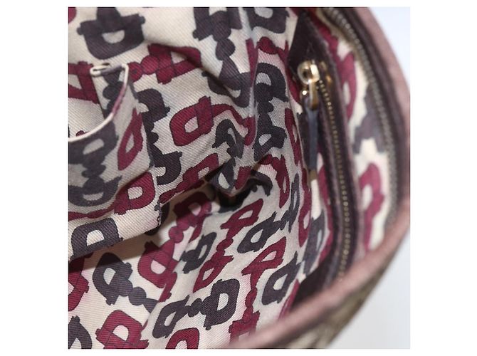 Borsa a Spalla Gucci GG Canvas Web Sherry Line Beige Oro 144388 Auth hk3291 D'oro - vista 21