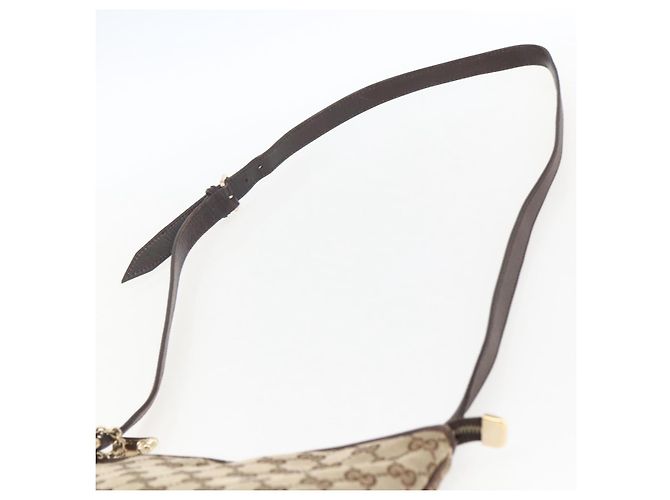 Borsa a Spalla Gucci GG Canvas Web Sherry Line Beige Oro 144388 Auth hk3291 D'oro - vista 8