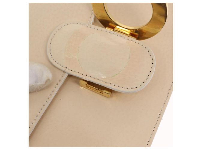 Céline Borsa a Spalla CELINE Circle Smalto Avorio Oro Auth 161499 D'oro Crudo - vista 10
