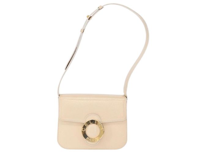 Céline Borsa a Spalla CELINE Circle Smalto Avorio Oro Auth 161499 D'oro Crudo - vista 13