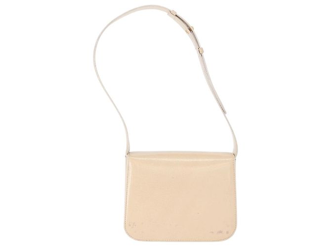 Céline Borsa a Spalla CELINE Circle Smalto Avorio Oro Auth 161499 D'oro Crudo - vista 2